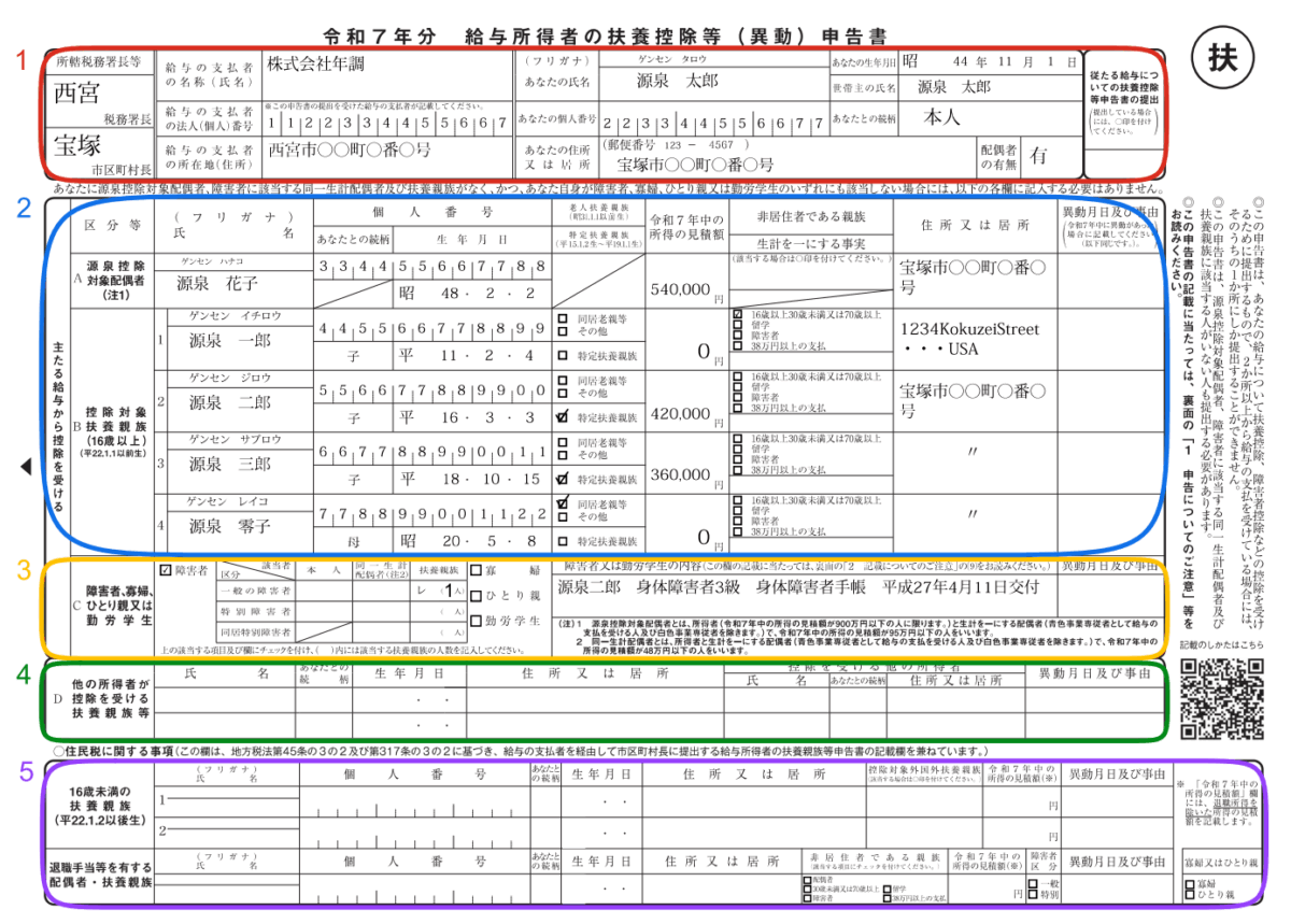 令和7年分給与所得者の扶養控除等(異動)申告書の書き方と記載例 – 税務会計実務ノート